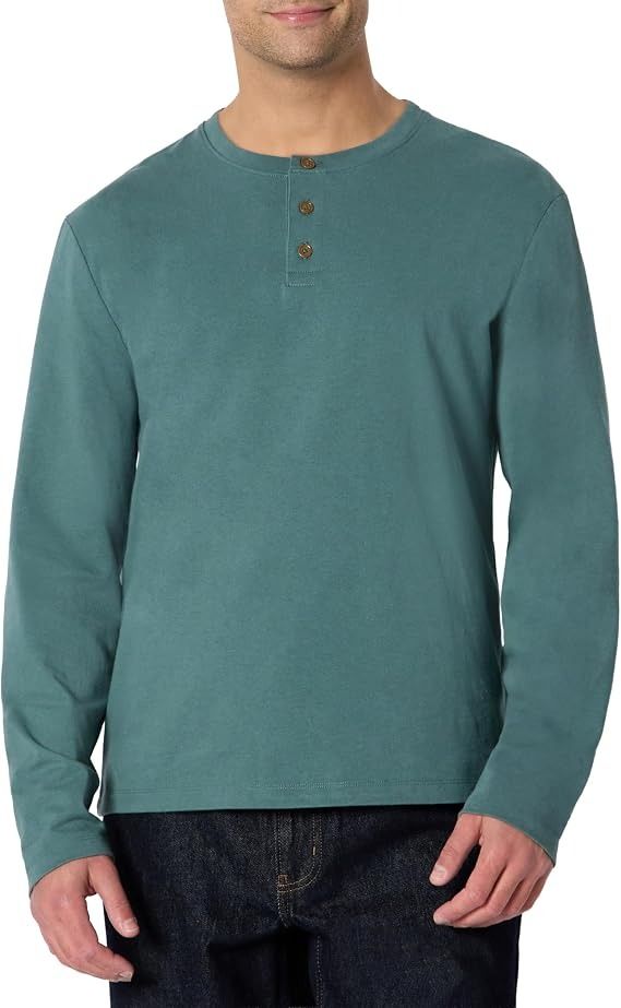 Green Long Sleeve Henley Shirt image 2